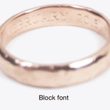 engraved engagement/wedding ring Macha Studio, Brooklyn NYC