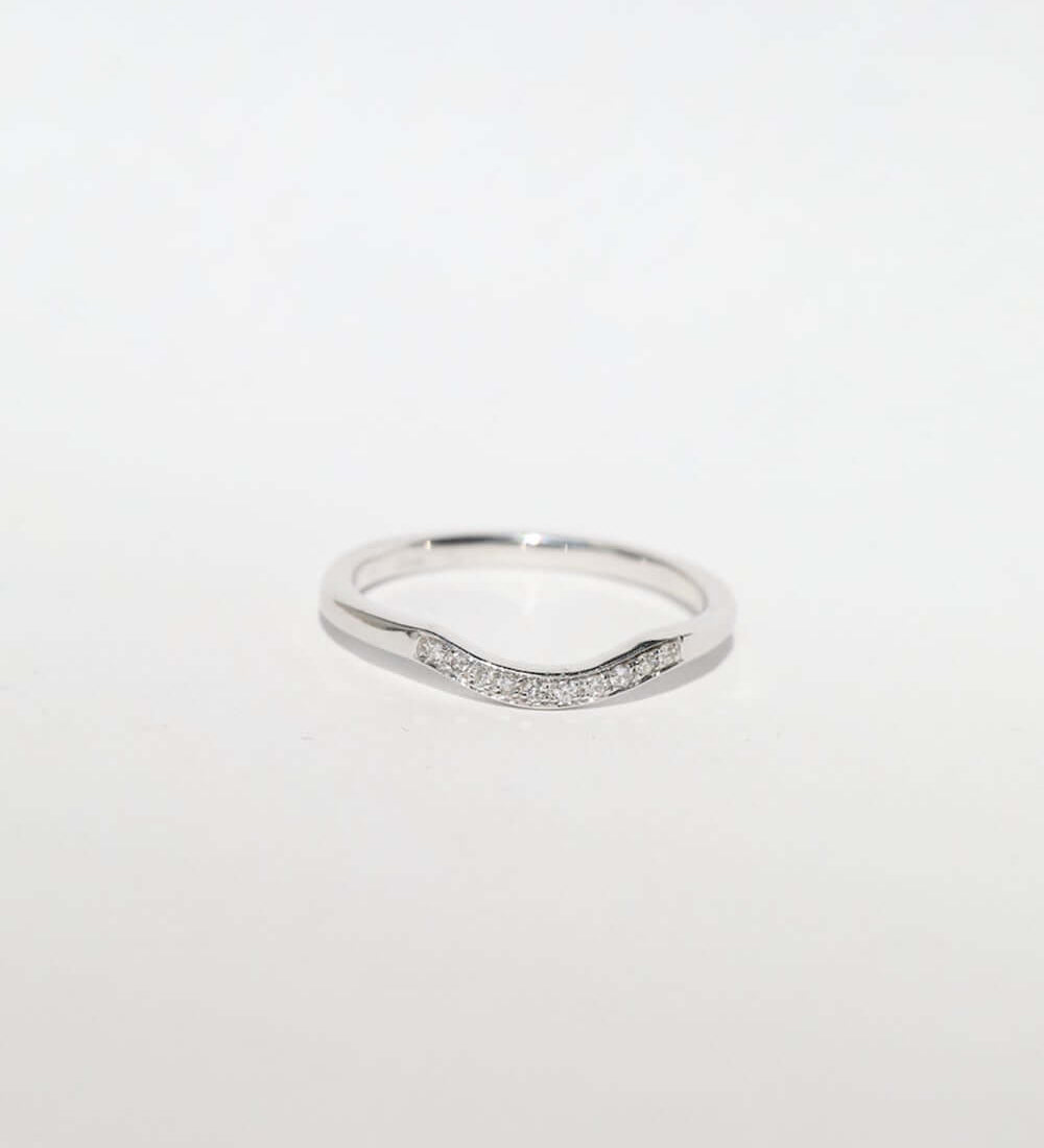 Shallow Curve Diamond Band white gold Macha Studio Brooklyn New York