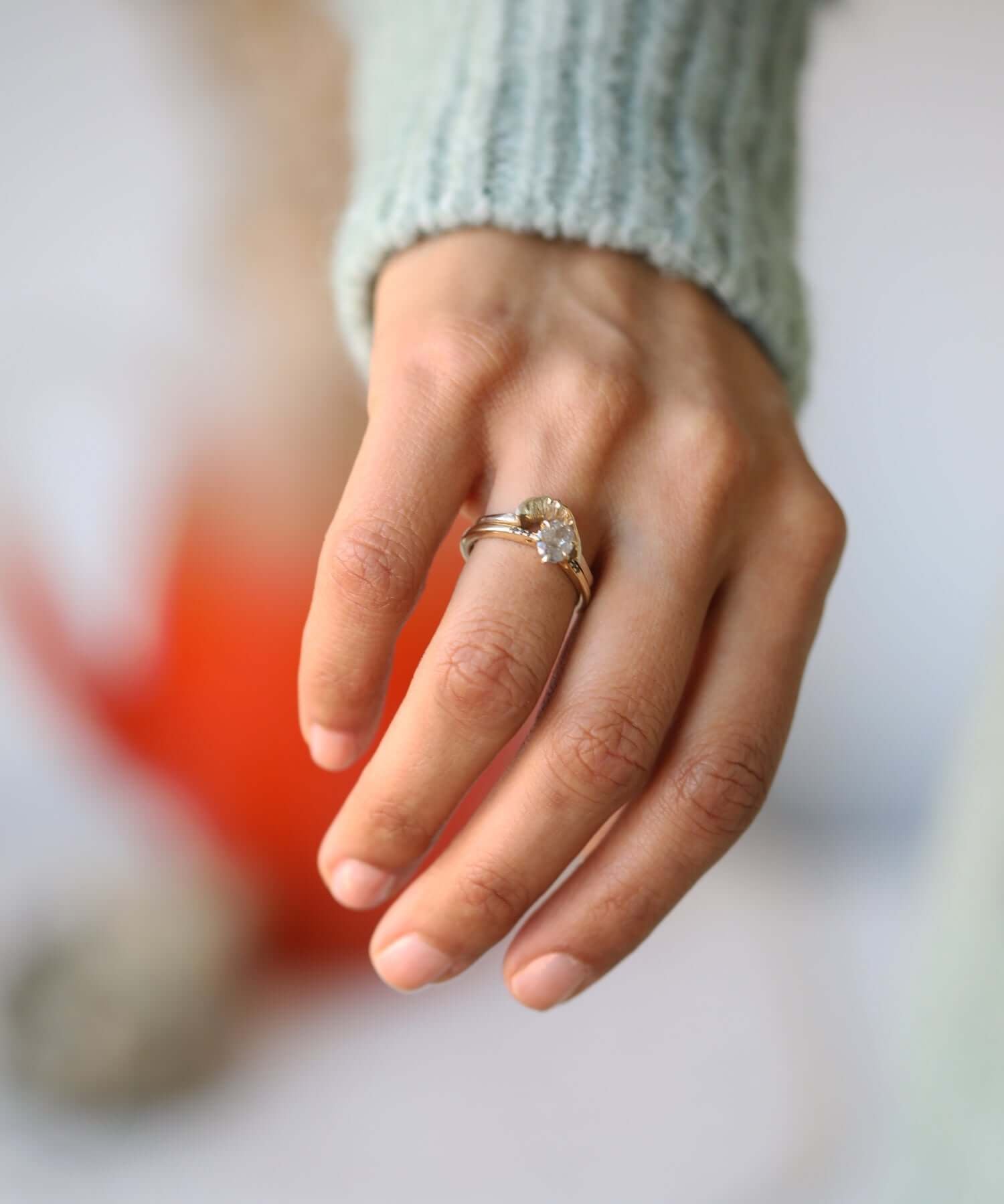 Fern sculptural wedding Ring Gold, Ring, Macha Studio, Brooklyn NYC