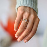 Salt and Pepper Diamond Solitaire 14k Gold Engagement Ring Macha Studio Brooklyn New York