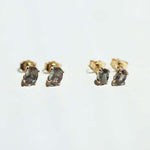 sunstone oval earrings studs gold Brooklyn New York