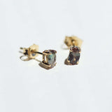 sunstone oval earrings studs gold Brooklyn New York