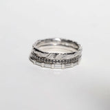 Tara Band | Tiny Ragged Band | Half Diamond Baguette in Platinum