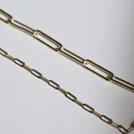 7" 14k yellow gold paper clip chain bracelet