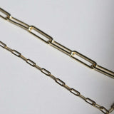7" 14k yellow gold paper clip chain bracelet