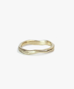 Diamond freeform molten Ring Gold Engagement/Wedding Macha Studio, Brooklyn NYC