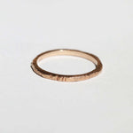1.5mm ragged texture gold wedding band macha studio brooklyn new york
