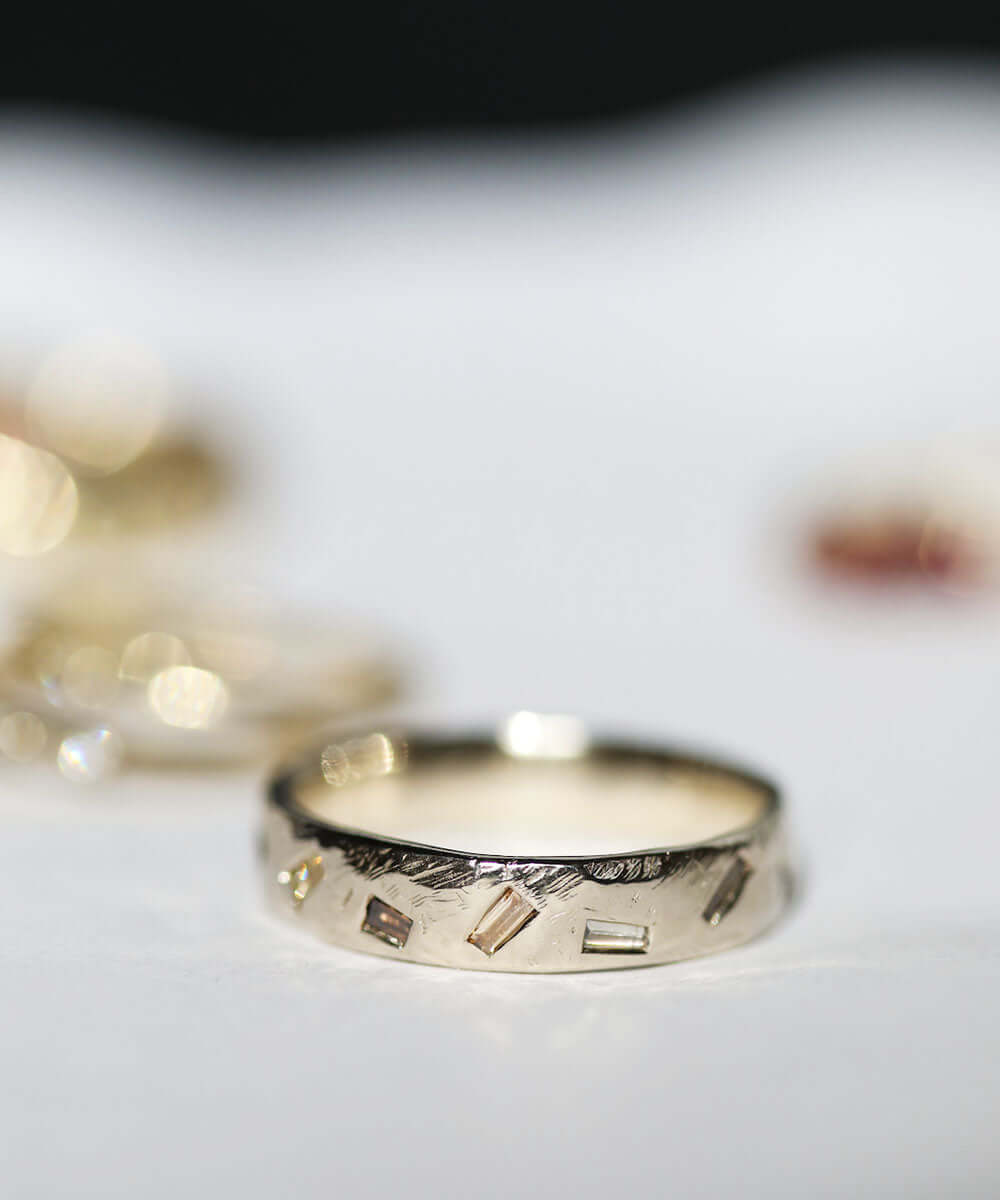 Mens Gold Diamond Wedding Band Macha Studio Brooklyn New York