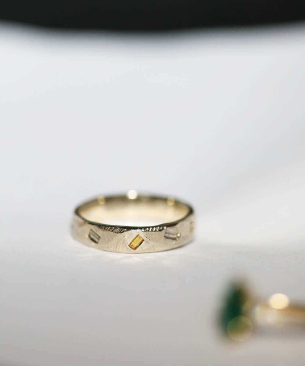 Mens Gold Diamond Wedding Band Macha Studio Brooklyn New York