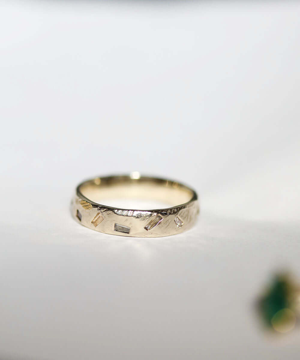 Mens Gold Diamond Wedding Band Macha Studio Brooklyn New York