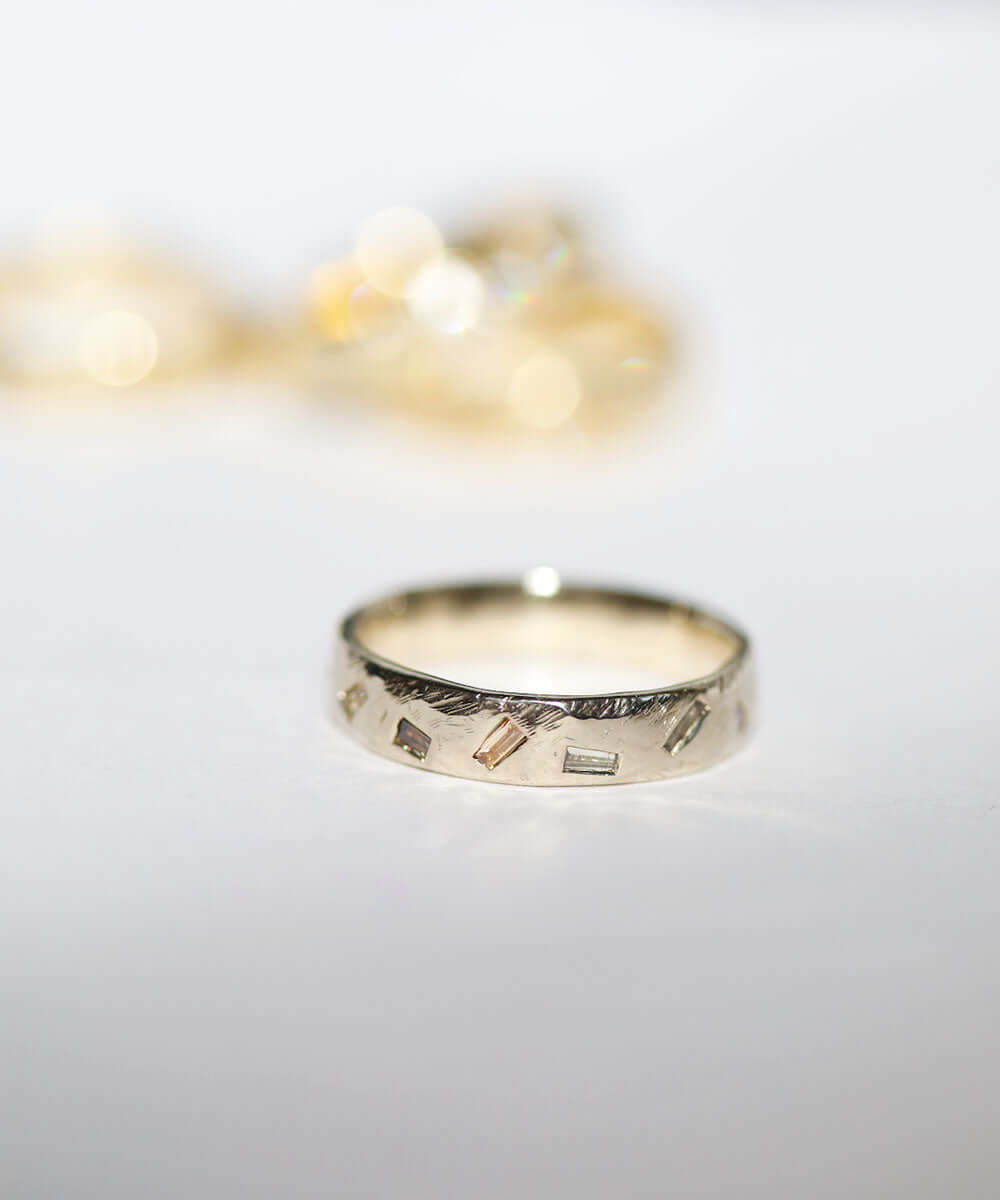 Mens Gold Diamond Wedding Band Macha Studio Brooklyn New York