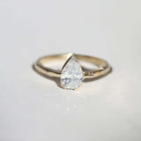 Pear Diamond Solitaire with Adrift Setting