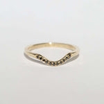 Curved Diamond Engagement/Wedding Band gold, Macha Studio, Brooklyn NYC