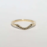 Curved Diamond Engagement/Wedding Band gold, Macha Studio, Brooklyn NYC
