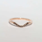 Curved Diamond Engagement/Wedding Band Rose Gold, Macha Studio, Brooklyn NYC