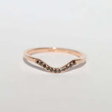 Curved Diamond Engagement/Wedding Band Rose Gold, Macha Studio, Brooklyn NYC