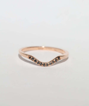 Curved Diamond Engagement/Wedding Band Rose Gold, Macha Studio, Brooklyn NYC