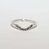 Curved Diamond Engagement/Wedding Band Platinum, Macha Studio, Brooklyn NYC