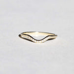 Curved Diamond Engagement/Wedding Band gold, Macha Studio, Brooklyn NYC