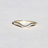 Curved Diamond Engagement/Wedding Band gold, Macha Studio, Brooklyn NYC