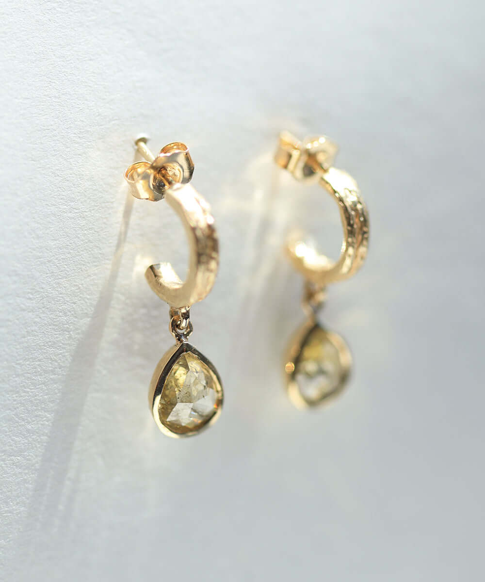 yellow diamond earrings yellow gold fine jewelry Brooklyn new york 