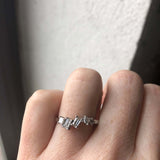 asymmetric diamond engagement ring, Macha Studio, Brooklyn NYC