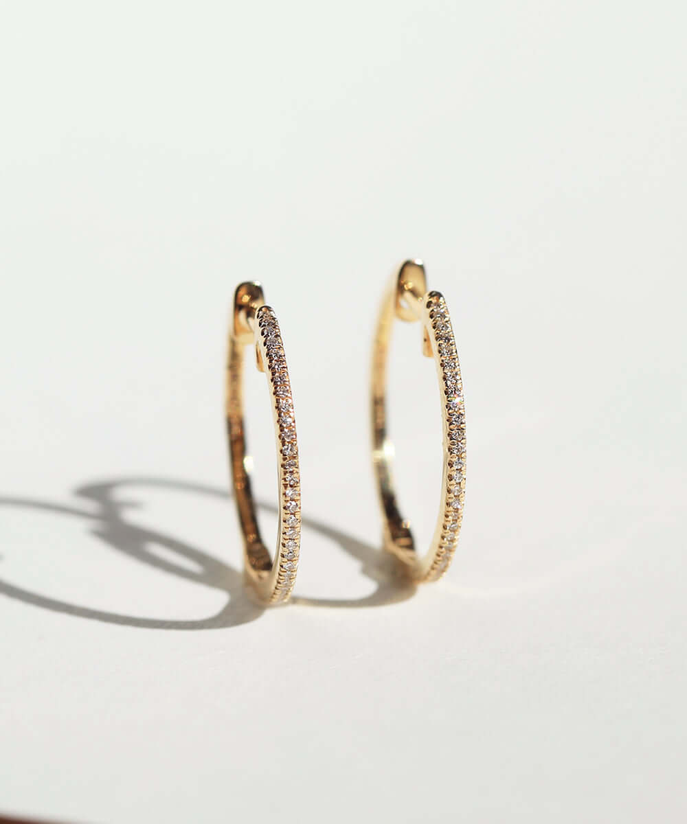 diamonds hoop earrings gold Brooklyn New York