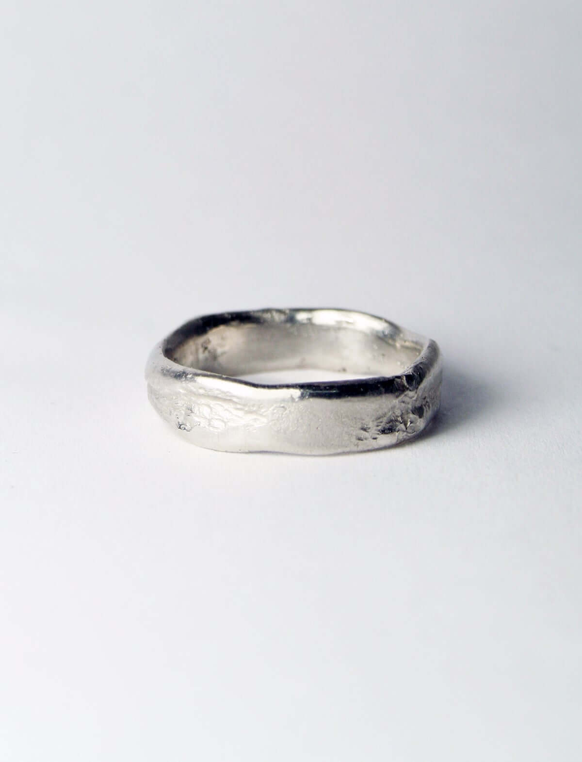 Unisex / mens Molten Wedding Band Platinum Engagement/Wedding Macha Studio, Brooklyn NYC