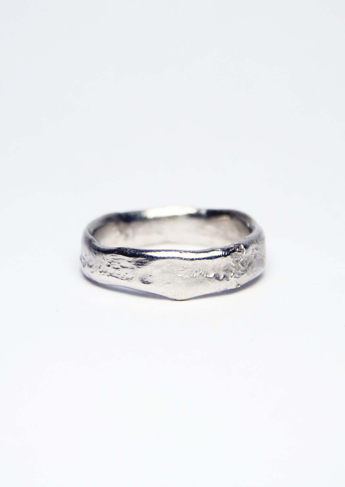 Unisex / mens Molten Wedding Band Platinum Engagement/Wedding Macha Studio, Brooklyn NYC
