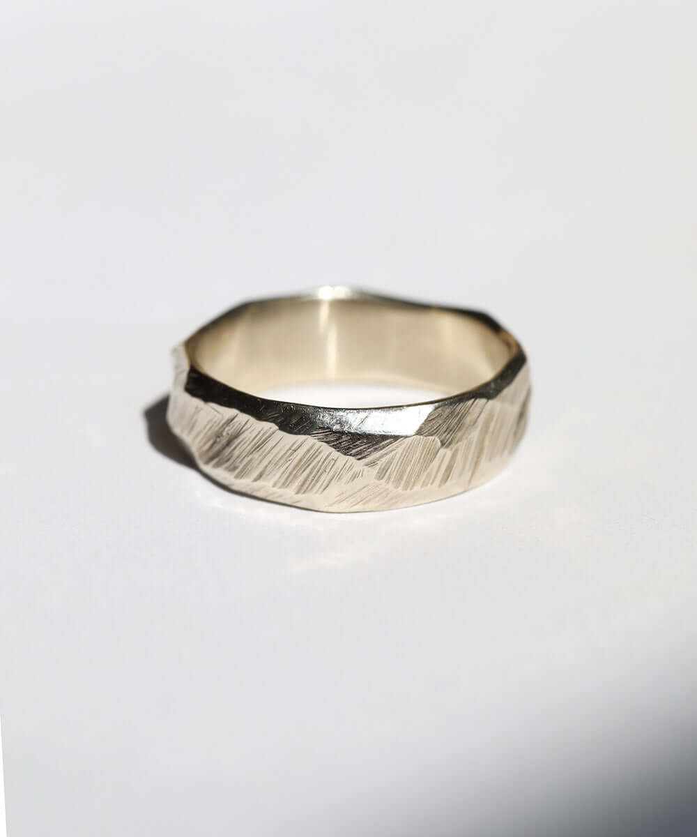 Mens White Gold Wedding Band Macha Studio Brooklyn New York