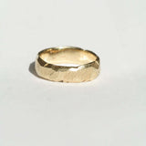 Mens handmade textured Gold Wedding Band Macha Studio Brooklyn New York