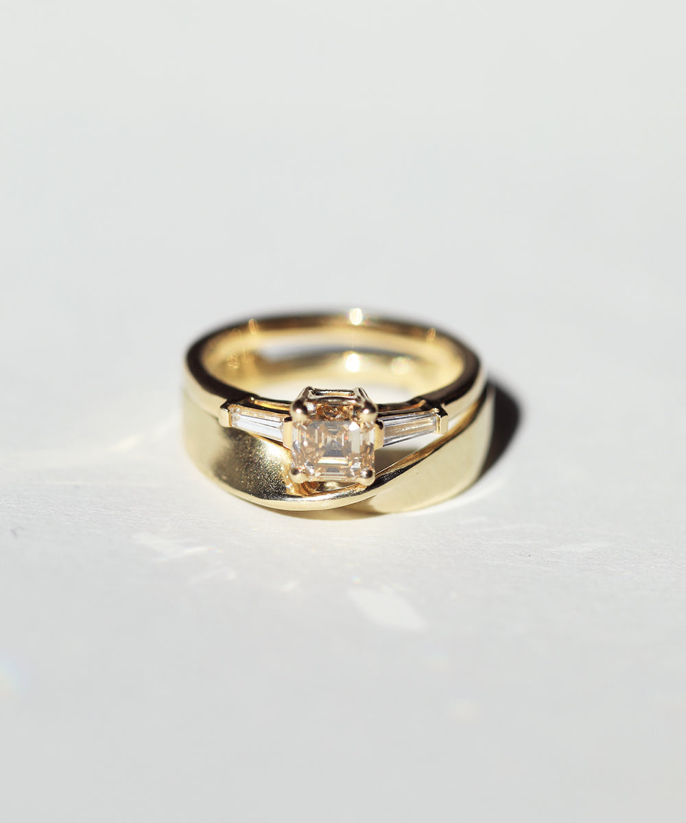 Cognac diamond engagement rings set gold Brooklyn New York 