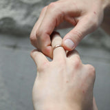 handmade 14k rose gold band with ragged texture macha studio brooklyn new york