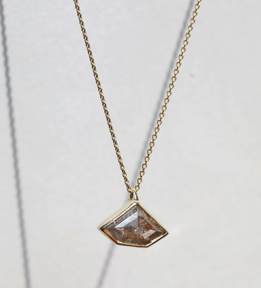 salt & pepper red diamond necklace by macha studio brooklyn New York