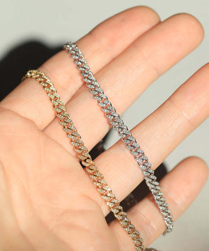 Diamond Studded Curb Chain Bracelet