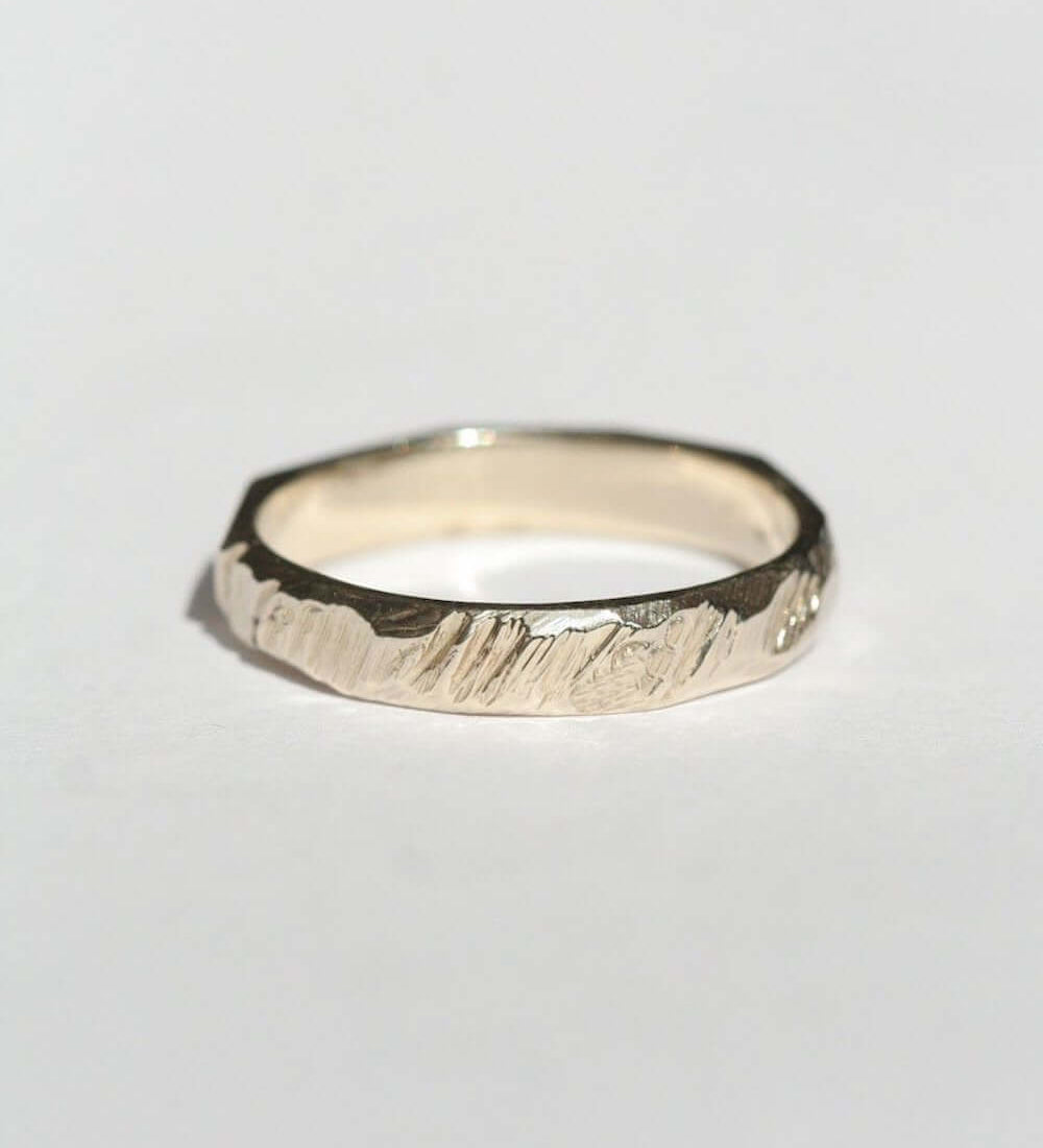 Mens White Gold Wedding Band Macha Studio Brooklyn New York